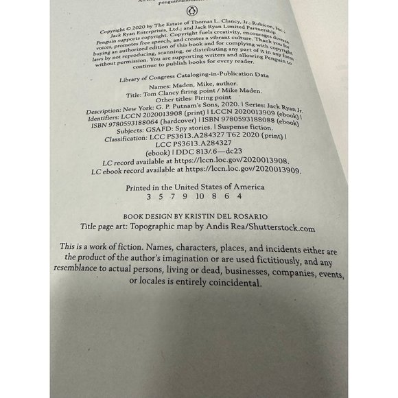 Tom Clancy's Firing Point Hardcover By Mike Maden ISBN 978-0-593-18806-4 - Picture 5 of 6